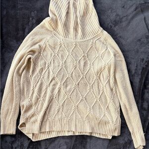 Faded Glory Cream Cowl Neck Sweater